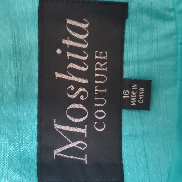 MOSHITA COUTURE AQUA/TEAL blazer sz 16 - Picture 6 of 7